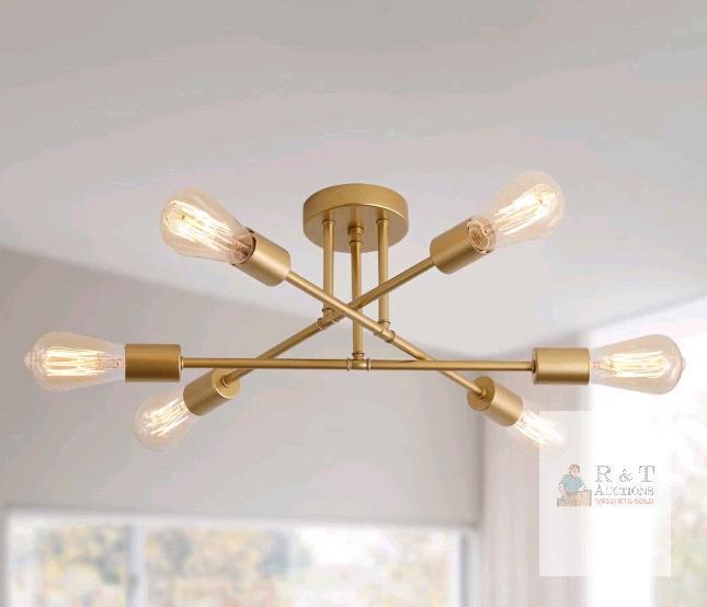MEIXISUE Gold Sputnik Ceiling Light MX-C2130-6 GD, 6-Light, Modern, Semi-Flush, UL Certified new