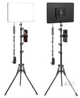Icceue 2-Pack 12" LED Video Light Kit, 72" Tripods, Dual Phone Holders, Dimmable, AC Powered new