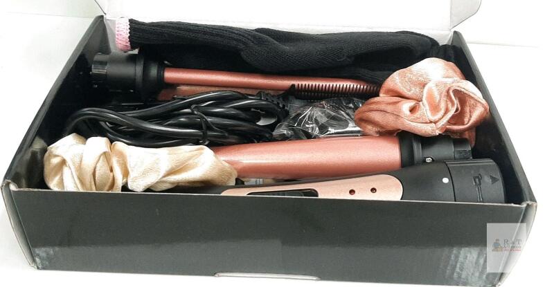 Jaeton KS-C103 Interchangeable Hair Curler Set, Rose Gold, Multiple Barrels, LED Display