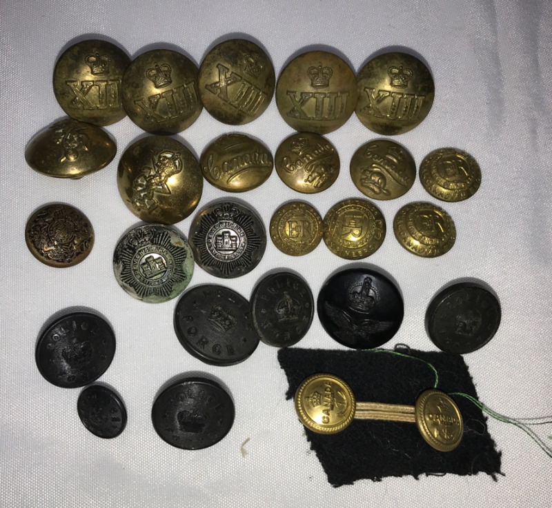 Lot of Canadian Metal Military Buttons