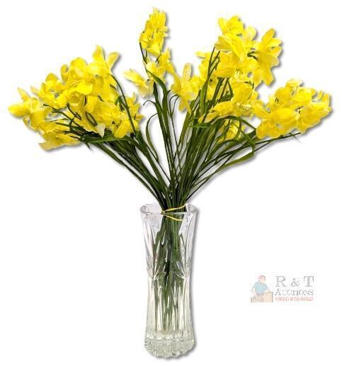 New Lcuasc 12pcs Artificial 21" Long Freesia-Like Decorative Flowers Branches (Yellow) X0051CSACD