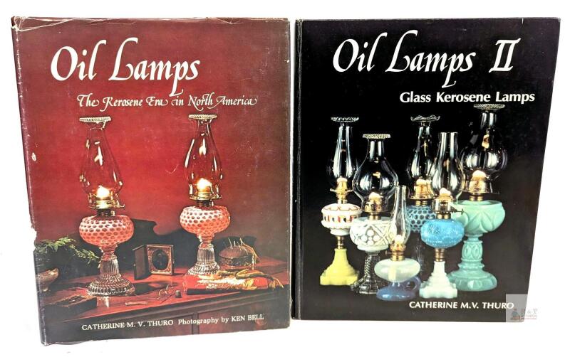 Vintage Hardcover Oil Lamps I (1976) & II (1983) Collector Books by Catherine M.V. Thuro