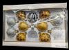 11pc Garden Ridge Glass Glitter Ornaments, Gold Silver Leopard Print & Zebra Print, 2.5" - 3