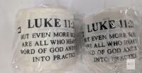 MiniInflat Christian Cross Tape, 2pcs Luke 11:28 Cotton Fabric, 2"x6.6' Rolls, White/Black, Bible Verse