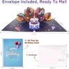 New MZD8391 Large 3D Pop-Up Birthday Card, Music & Lights Play When Card Opens, Blow "Out" Candle To Hear Applause! With Envelope, Battery Included - 2