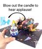 New MZD8391 Large 3D Pop-Up Birthday Card, Music & Lights Play When Card Opens, Blow "Out" Candle To Hear Applause! With Envelope, Battery Included - 3