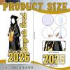 New AceOrbit 5.3 ft 2026 Graduation Party Decorations Female Graduate Black Cap and Gown Stand-in Cardboard Cutout Stand up Happy Graduation 2026 Photo Prop for High School College Ceremonies Party Decor - 2