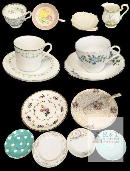 Assorted Vintage Porcelain & Bone China incl Royal Albert, Aynsley, Wood & Sons, Narumi Occupied Japan, Carltonware, Sheffield +++
