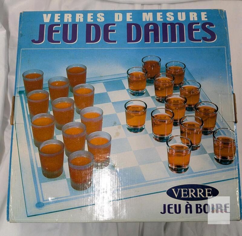 Shooter Glass Checkers Set with 24 Shot Glasses and 14" Glass Board