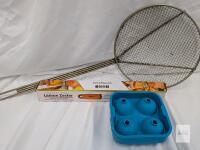 Large Stainless Spider Strainer 18" | Orblue Lemon Zester New in Box | Silicone 4-Ice Ball Mold