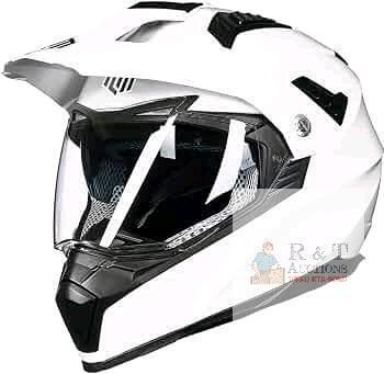 ILM 606V Dual-Sport Motorcycle Helmet, White, XL, DOT Approved, Dual Visors new