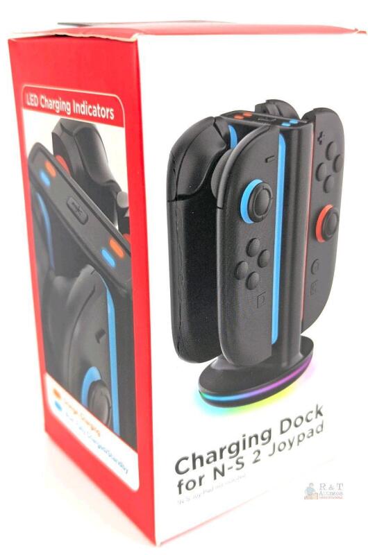 New 3rd Party Charging Dock for Nintendo Switch 2 JoyCon 2 Controller [Dual-Direction Charging Design] Magnetic, LED Indicator,4-in-1 Fast Charger Stand Station Compatible with Joy Con 2 Accessories