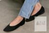 Tingrise Black Pointed Toe Knit Ballet Flats, Size EU 41 (US 10&ndash;10.5), Slip-On, Model XU03KSJUG35 - 2