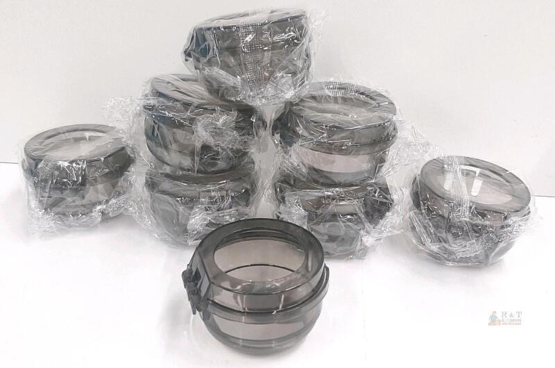 Plastic Locking Collars for Food Processors, Smoke Gray, Set of 10