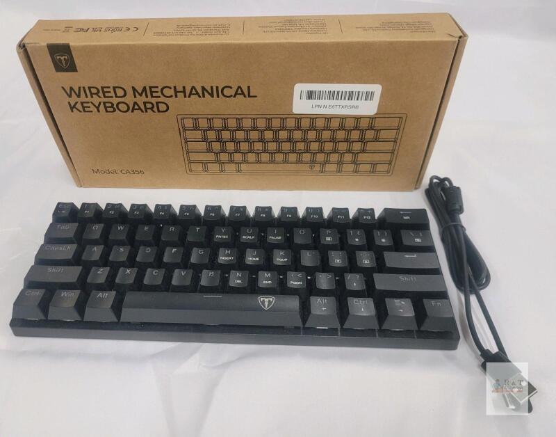 Cackbird CA356 60% Wired Mechanical Keyboard with Blue Switches and RGB Backlighting