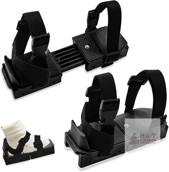Upgraded Toddler Ice Skates Adjustable Ice Skating Shoes with 3Pcs Hook Loop Fastener Clip on Straps Kids Ice Skates Double Runner for Girls Boys Children Baby Beginner Junior Skater Training Black