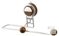 Suction Cup Wall-Mounted Towel Holder, Chrome/Wood Accent, 11.97"&mdash;Fits Standard Rolls