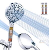 Palas S100 High Pressure 10-Mode Handheld Shower Head, Filtered, Power Wash, 60" Hose, Chrome