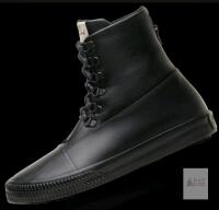 UNISEX New Size 4 Men's GROUNDED PEOPLE [Billie Black] Handmade Classic Lace Up High Top Fashion Sneakers Comfortable Walking Shoes - Made with Cruelty Free Leather GRD004A-01