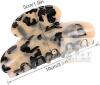 New 3PCS Stylish Celluloid Hair Claws, Barrettes Tortoise Shell Claws, Banana Clips tortoise Hair Clips,Leopard print Large Fashion Accessories for Women Girls (Barrettes Tortoise Shell Claws) - 2