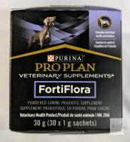 BB 01/27 Purina Pro Plan Veterinary Supplements FortiFlora for Dogs, 30 Sachets, 1 x 10⁸ CFU,