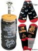 New Anotion Gamer Gifts : "Don't Disturb" Graphics Clear Borosilicate Drinking Glass Tunbler With Bamboo Lid, Glass Straw, Silicone Straw-Topper & O/S "Do Not Disturb" Grippy-Bottom Novelty Gaming Socks