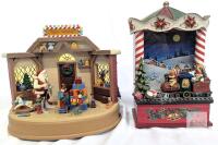 Animated Santa's Workshop & Christmas Train Tabletop Musical Lighted Holiday Decorations, 9-10" Tall