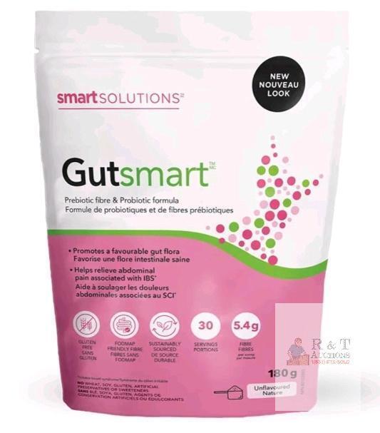 [EXP 2025 / 11] New Smart Solutions Gutsmart Powder Unflavoured, Prebiotic and Probiotic Formula, Promotes a Favourable Gut Flora and Helps Relieve Abdominal Pain Associated with IBS. With 5.4 g Fibre, Gluten Free, Non-GMO, Soy Free, No Artificial Preserv