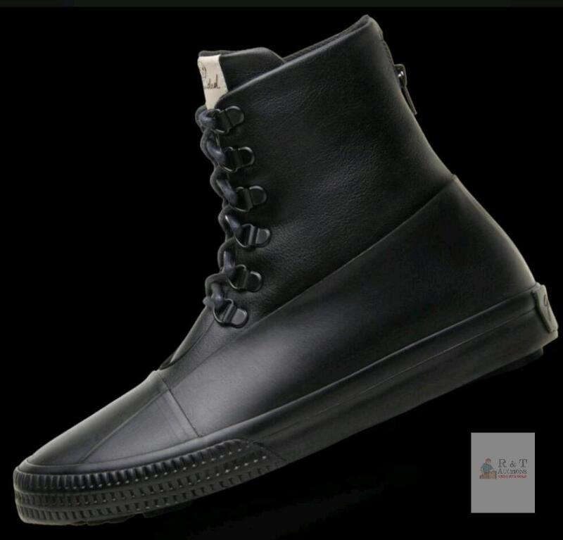 UNISEX New Size 4 Men's GROUNDED PEOPLE [Billie Black] Handmade Classic Lace Up High Top Fashion Sneakers Comfortable Walking Shoes - Made with Cruelty Free Leather GRD004A-01