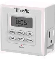 New Tiffcofio Indoor Digital Timer, 7 Day Programmable Plug in Outlet Timer, 2 Grounded Outlets for Lamps and Indoor Lightings, MH-269
