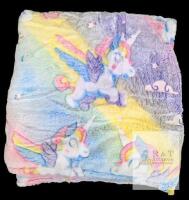 New Super Soft Fuzzy Flannel Glow-In-The-Dark Rainbow Unicorn Throw Blanket, 48" &times; 62"