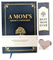 New Gaudora A Mom's Legacy, Hardcover Guided Journal Set With Matching "Best Mom Ever" Bookmark and Heart-Shaped Page Corner Marker
