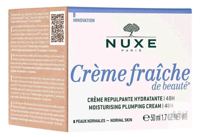 New NUXE Paris Cr&egrave;me Fra&icirc;che de Beaut&eacute; Moisturising Plumping Cream 50ml, Vegan, For Normal Skin