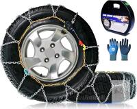 New Snow-Chains Auto Fixing 1 Min Quick Fit Easy Installation Tire-Chains, Portable Reusable Universal Emergency Tire Traction Chain for Passenger Car, Pickup Trucks and SUV - Set of 2 (HKN-80)