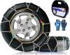 New Snow-Chains Auto Fixing 1 Min Quick Fit Easy Installation Tire-Chains, Portable Reusable Universal Emergency Tire Traction Chain for Passenger Car, Pickup Trucks and SUV - Set of 2 (HKN-80)