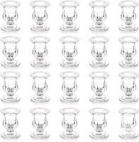 New 20 Pcs Glass Taper Candle Holders - Romadedi Clear Small Candlestick Holder Bulk, Thicker Glass Candle Sticks Set for Wedding Christmas Party Dining Table Table Centerpiece Decor