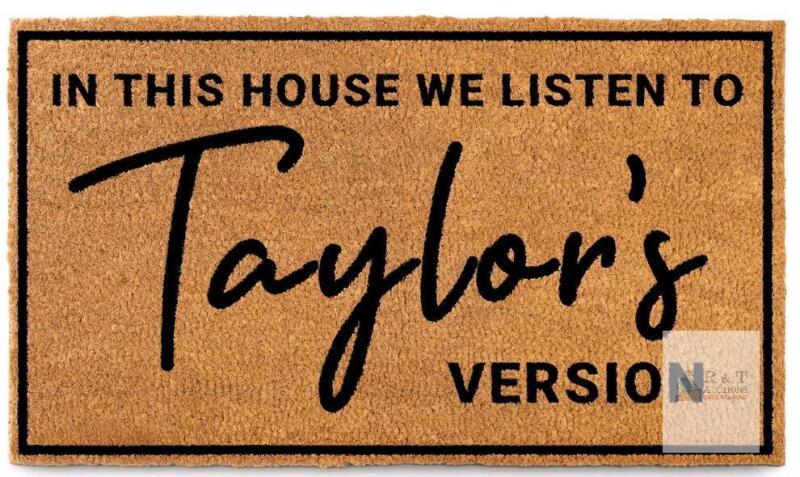 New In This House We Listen To Taylor's Version Door Mat Coir Outdoor 30x17 Inch