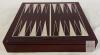 Classic Wooden Backgammon Set, 15" Portable Folding Board, 30 Wood Checkers, 3 Dice, Sliding Lid - 2
