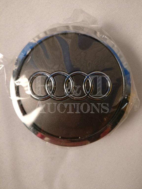 4 New Audi 69mm Wheel Hubs - Grey