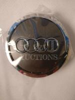 4 New Audi 69mm Wheel Hubs - Grey