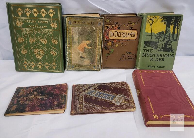 Victorian & Edwardian Antique Books and Autograph Albums, Ornate Gilt Bindings, 1882&ndash;1929 Entries