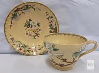 Wedgwood Etruria England Tea Cup and Saucer Set with Floral and Bird Motif
