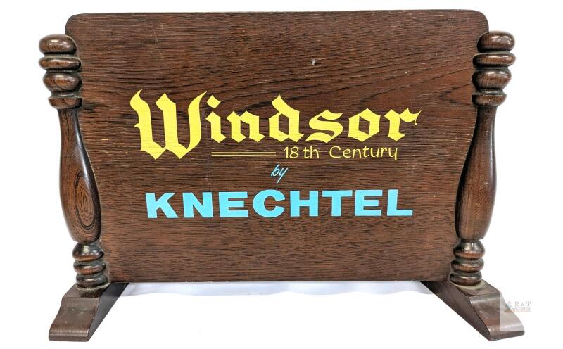 Vintage 1960s Canadian Knechtel Furniture Store Wooden In-Store Advertising Sign, 20.5" &times; 6" &times; 14.5" High