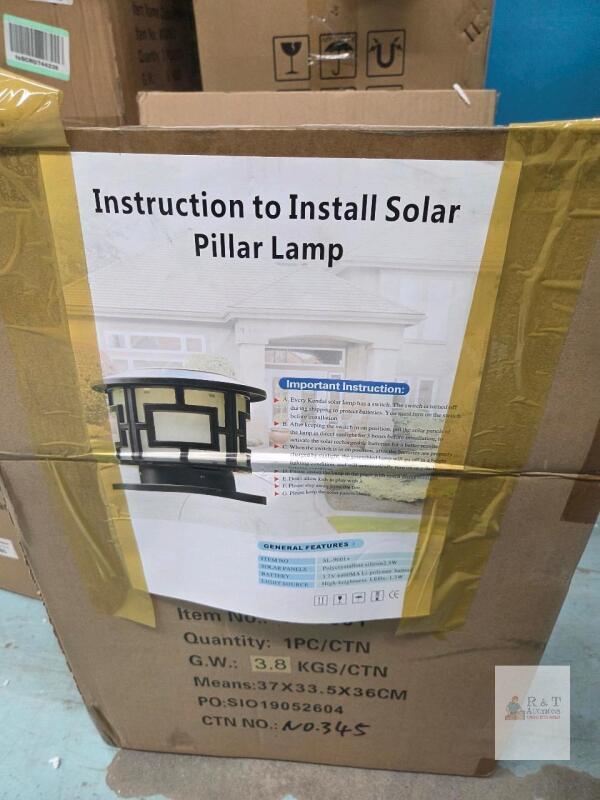 Solar Pillar Lamp SL-9021, 2.5W Polycrystalline Panel, LiFePO4 Battery, 1.5W LED, Black