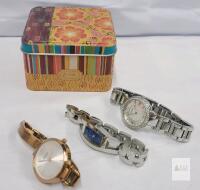 Three (3) Ladies FOSSIL Watches . 2 Working , 1 Needs Battery