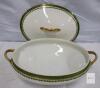 Limoges France L.R.L. Porcelain Covered Serving Dish, Greek Key & Gold Trim, 12in Handles - 3