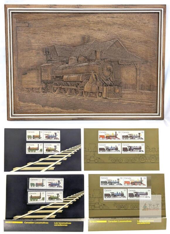 Vintage "Reflections of History" Bas-Relief Kim Murray Limited Edition Canada Series 120 Reproduction 18" &times; 13.25" | Canada Thematic Collection Canadian Locomotives #22 1836-1860 TC22 & #29 1860-1905