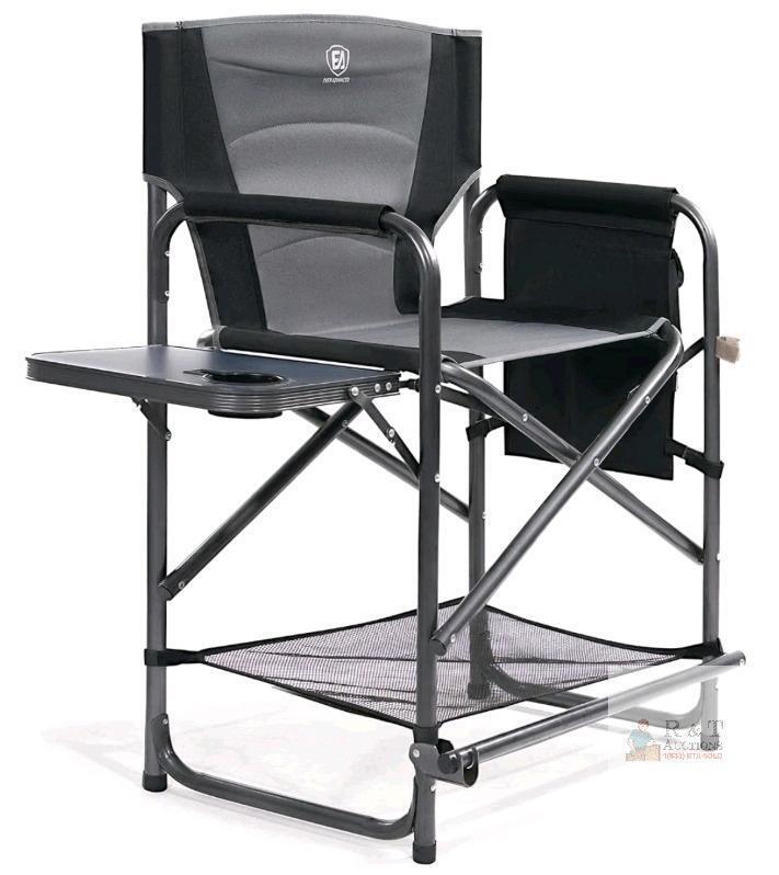 Ever Advanced Extra Wide Directors Chair, Steel Frame, 350 lbs Capacity, Foldable with Side Table