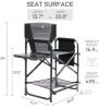 Ever Advanced Extra Wide Directors Chair, Steel Frame, 350 lbs Capacity, Foldable with Side Table - 2