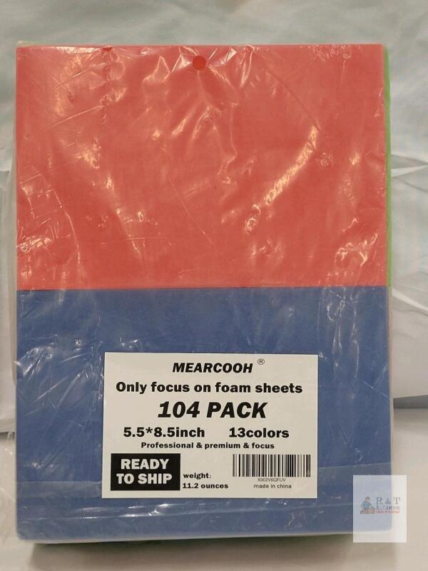 MEARCOOH 104-Pack EVA Foam Sheets, 13 Colors, 5.5x8.5 Inches, 0.07-Inch Thick